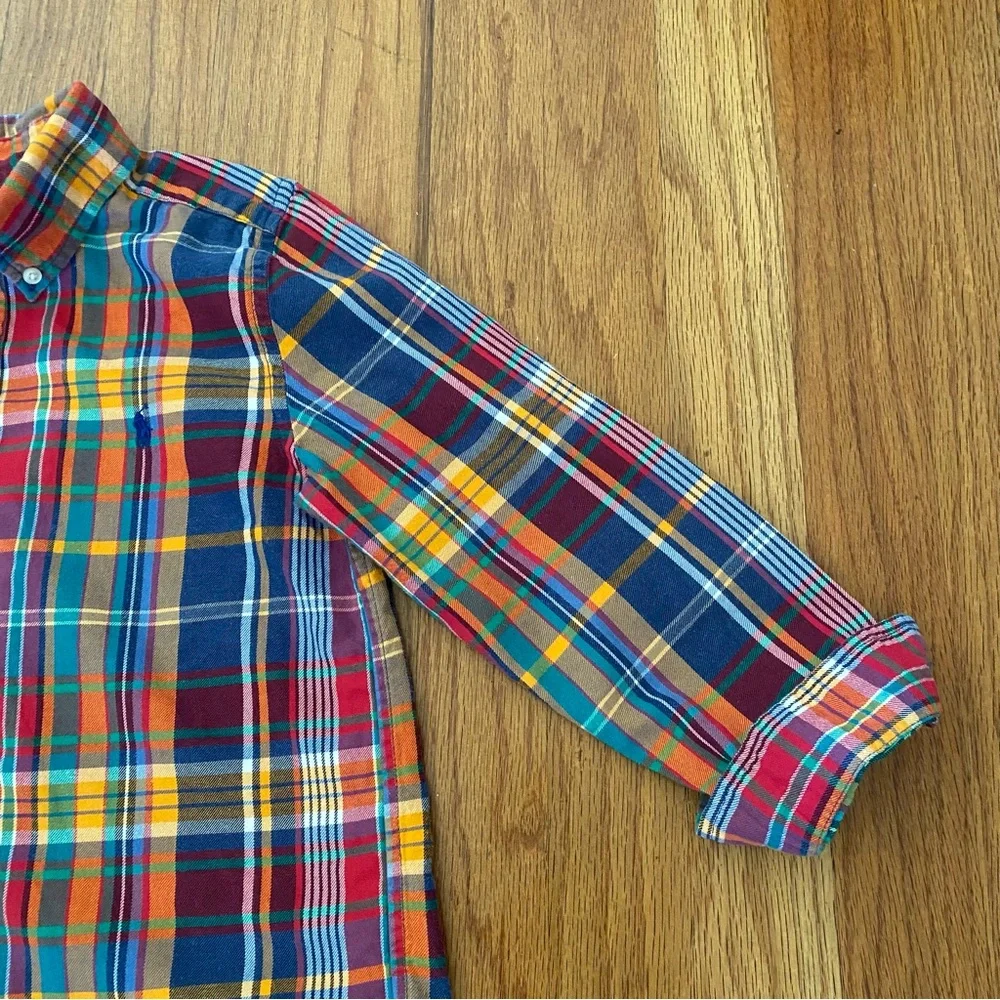 Ralph Lauren Flannel Colorful Plaid Shirt and Dark Jeans Set